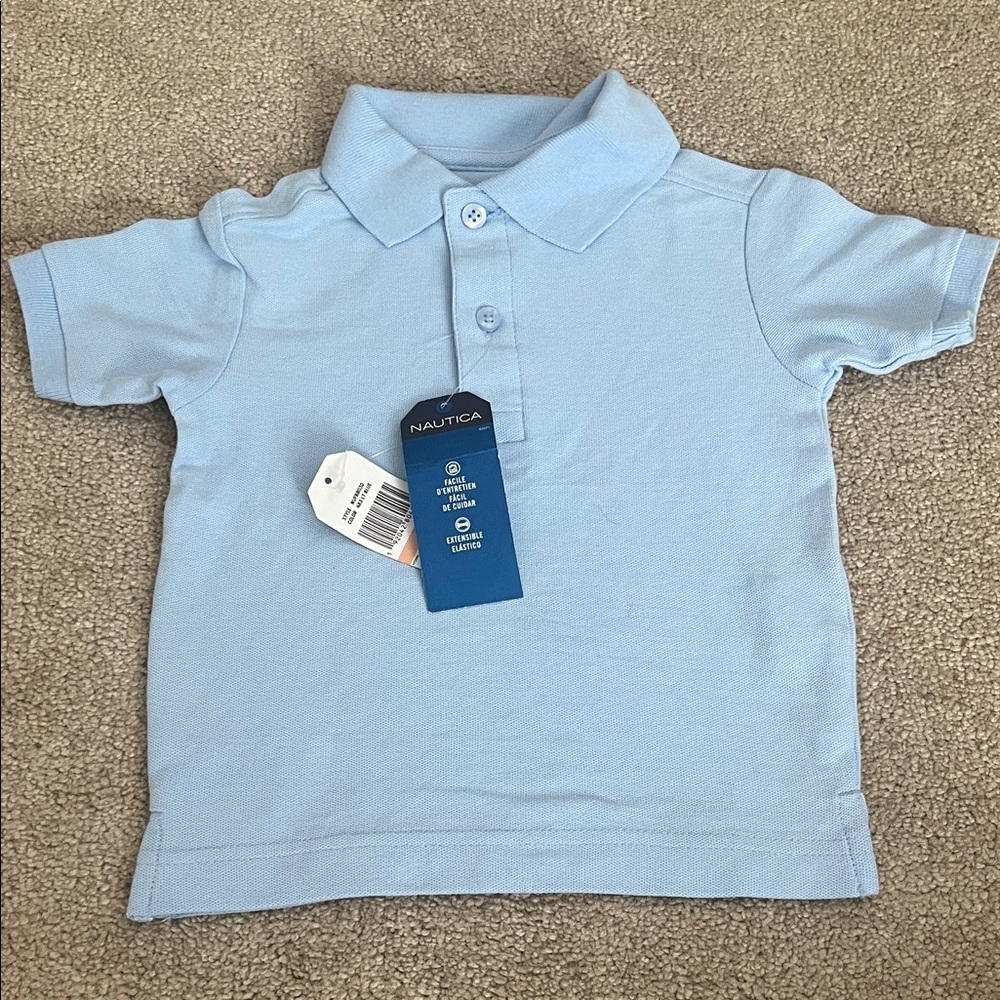 Nautica NWT light Blue toddler 2 button short sleeve Polo Shirt